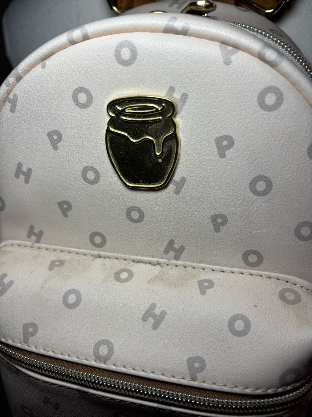 Loungefly Cream Winnie the Pooh Mini Backpack with Tan Straps - Picture 3 of 3